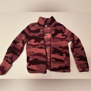 Old Navy Pink Camouflage Fleece Jacket
